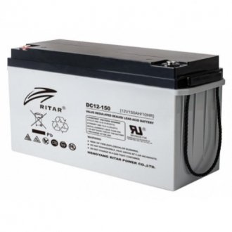 Акумуляторна батарея agm ritar dc12-150, grey case, 12v 150ah (495*185*280),q1/24 Transkompani 9843 (фото 1)