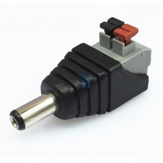 Роз'єм для підключення живлення dc-m (d 5,5x2,1мм) з клемами під ручний затискач під кабель (black plug), q100 Transkompani 9936