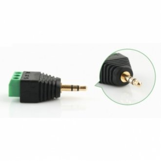 Роз'єм для підключення minijack 3.5" stereo (3 контакти) з клемами під кабель q100 Transkompani 9937 (фото 1)