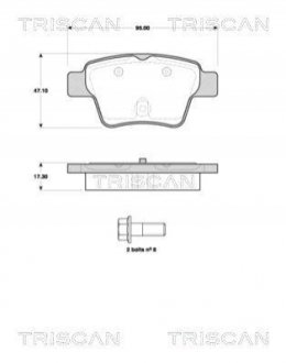 Комплект тормозных колодок, дисковый тормоз TRISCAN 8110 28039 (фото 1)