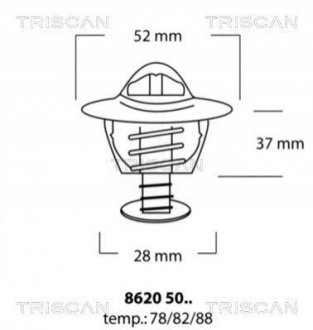 Термостат, охлаждающая жидкость TRISCAN 8620 5078 (фото 1)