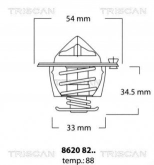 Термостат, охлаждающая жидкость TRISCAN 8620 8288