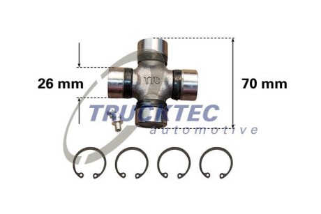 Шарнир, продольный вал TRUCKTEC AUTOMOTIVE 02.34.011