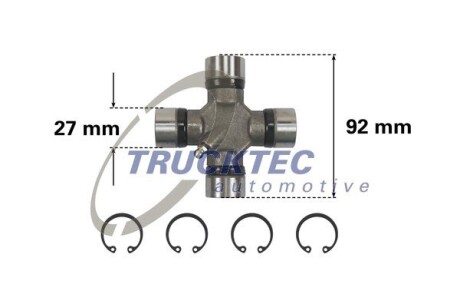 Шарнір, поздовжній вал TRUCKTEC AUTOMOTIVE 02.34.043