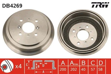 Тормозной барабан TRW DB4269