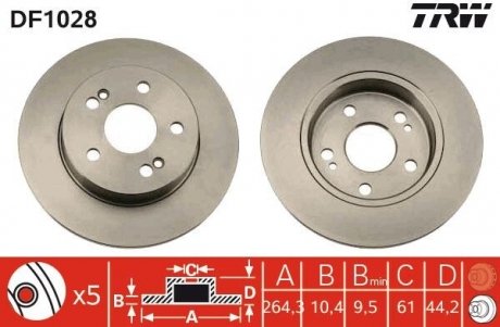 Тормозные диски TRW DF1028 (фото 1)