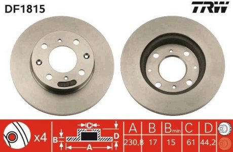 Тормозные диски TRW DF1815