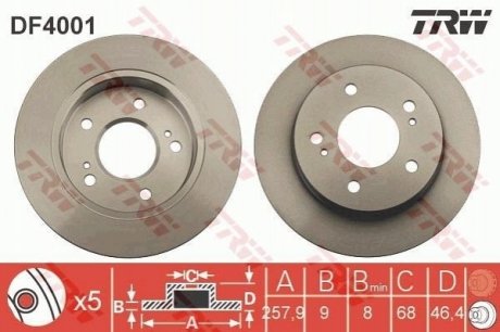 Тормозные диски TRW DF4001 (фото 1)