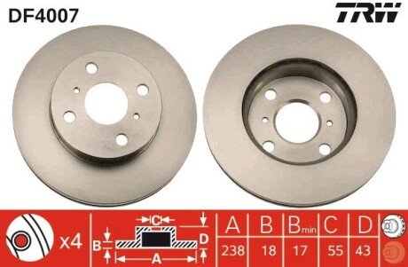 Гальмівний диск TRW DF4007