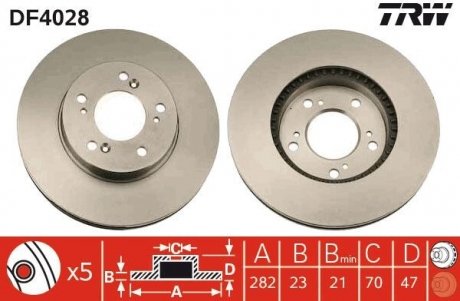 Тормозные диски TRW DF4028 (фото 1)