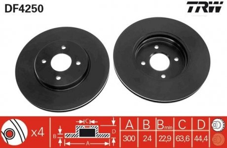 Тормозные диски TRW DF4250 (фото 1)