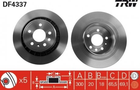 Тормозные диски TRW DF4337 (фото 1)