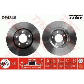 Гальмівний диск TRW DF4346