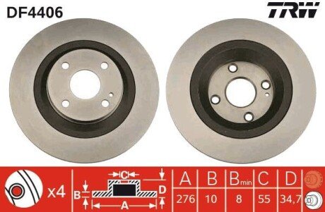 Гальмівний диск TRW DF4406