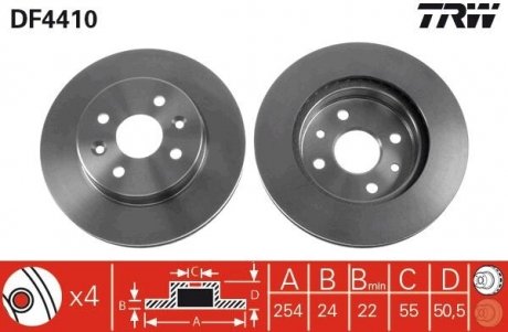 Тормозные диски TRW DF4410