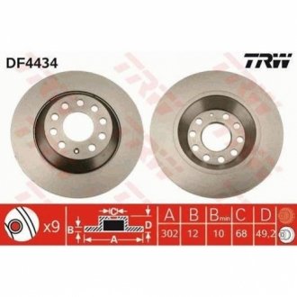 Гальмівний диск TRW DF4434 (фото 1)