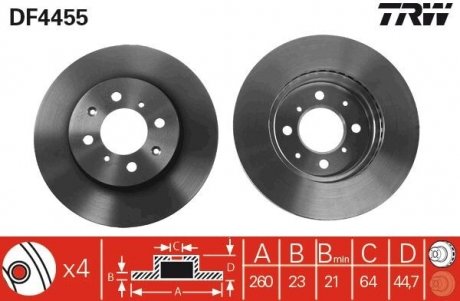 Гальмівні диски TRW DF4455