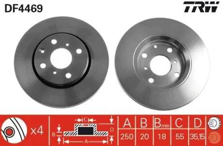 Тормозной диск TRW DF4469
