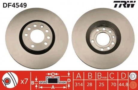 Тормозные диски TRW DF4549 (фото 1)