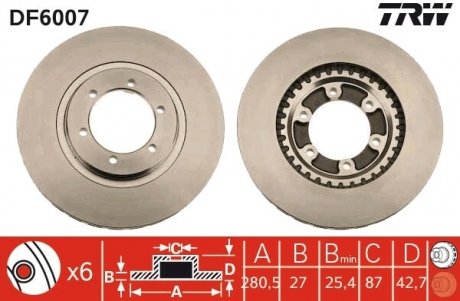 Тормозные диски TRW DF6007 (фото 1)