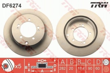 Тормозной диск TRW DF6274 (фото 1)
