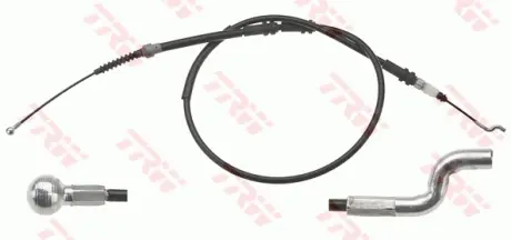 Трос стояночного тормоза задний (1650мм-1285мм, тормоз: диск) VW CALIFORNIA T5 CAMPER, MULTIVAN T5, TRANSPORTER T5. TRW GCH715