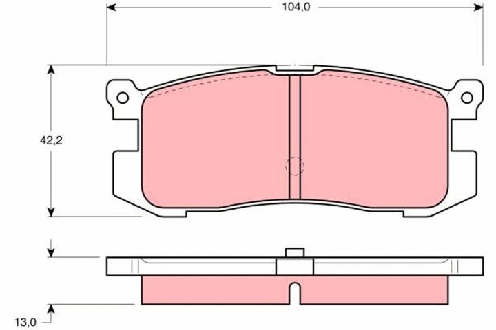 Комплект гальмівних колодок, дискове гальмо TRW GDB1025 (фото 1)