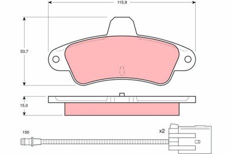 Комплект тормозных колодок, дисковый тормоз TRW GDB1112