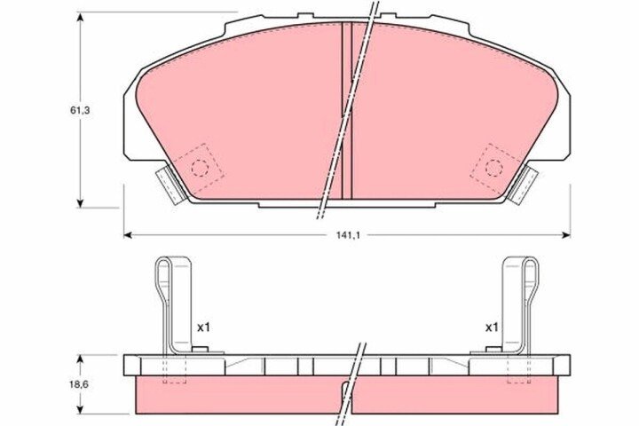 Комплект тормозных колодок, дисковый тормоз TRW GDB1137 (фото 1)