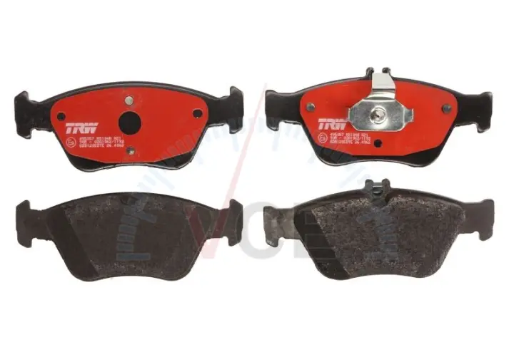 Керамічні гальмівні колодки передні, MERCEDES C T-MODEL (S202), C (W202), CLK (A208), CLK (C208), E T-MODEL (S210), E (W210), S (C140), SLK (R170). TRW GDB1205DTE (фото 1)