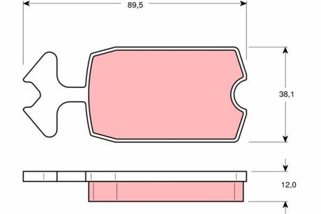 Комплект гальмівних колодок, дискове гальмо TRW GDB127