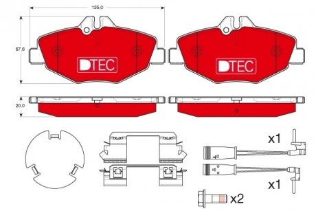 Комплект гальмівних колодок, дискове гальмо TRW GDB1542DTE