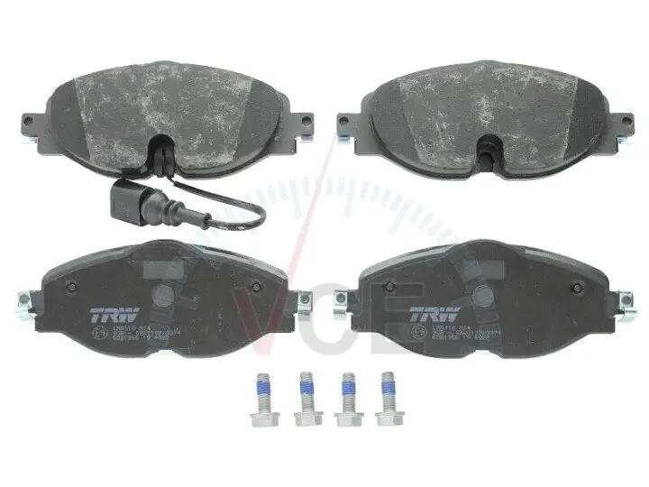 Комплект передніх гальмівних колодок, дискове гальмо для Volkswagen Arteon, Caddy, Caddy IV, Golf I, II, III, Golf VII TRW GDB1956 (фото 1)