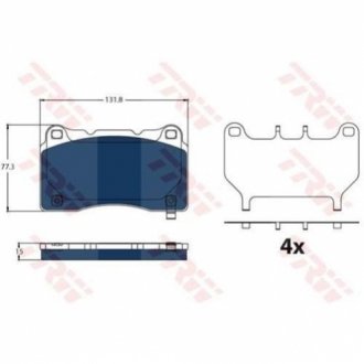 Комплект тормозных колодок, дисковый тормоз TRW GDB2198BTE (фото 1)