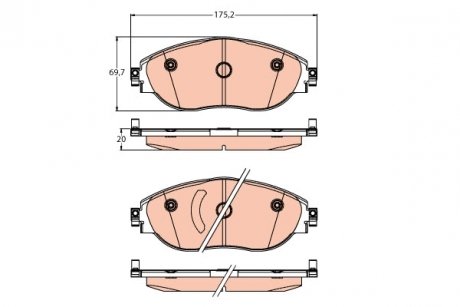 Комплект тормозных колодок, дисковый тормоз TRW GDB2219 (фото 1)