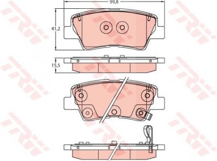 Гальмівні колодки дискові kia rio ''f''17>> TRW GDB2242