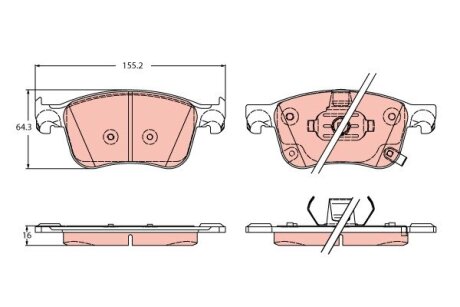 Тормозные колодки дисковые FORD Focus "F" 18>> TRW ="GDB2342"