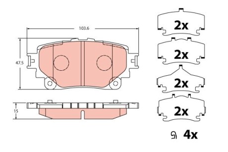 Тормозные колодки дисковые TOYOTA RAV4''R'''18>> TRW GDB2343