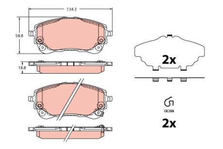 Тормозные колодки дисковые TOYOTA Corolla/Yaris Cross "F" 19>> TRW GDB2349