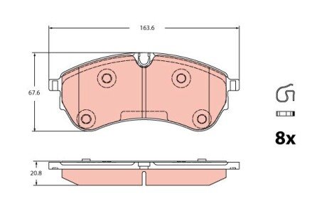 Гальмівні колодки дискові MAN/VW TGE/Crafter "F "16 TRW GDB2362