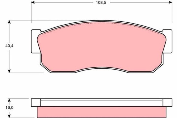 Комплект гальмівних колодок, дискове гальмо TRW GDB288 (фото 1)