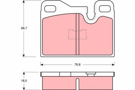 Комплект гальмівних колодок, дискове гальмо TRW GDB310