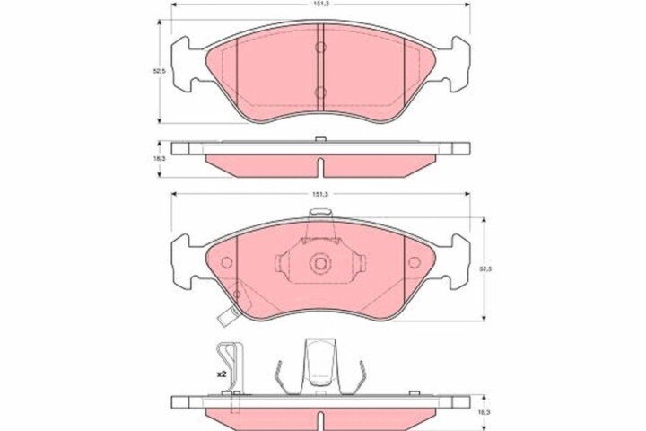 Комплект гальмівних колодок, дисковий гальмо TRW GDB3173 (фото 1)