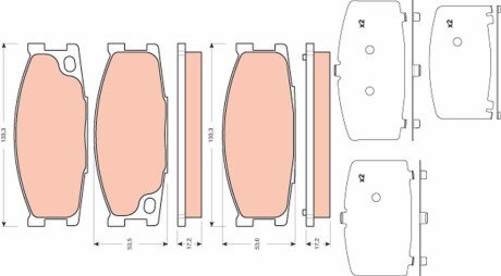 Комплект тормозных колодок, дисковый тормоз TRW GDB3423