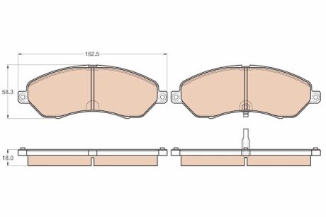 Комплект гальмівних колодок, дискове гальмо TRW GDB3564