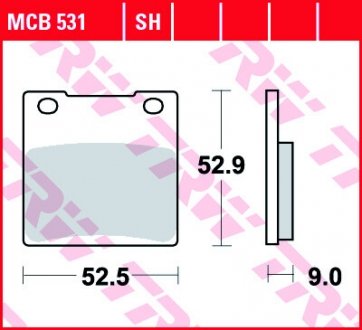 Комплект тормозных колодок, дисковый тормоз TRW MCB531