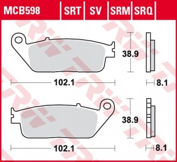 Комплект тормозных колодок, дисковый тормоз TRW MCB598SV (фото 1)