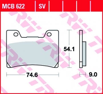 Комплект тормозных колодок, дисковый тормоз TRW MCB622