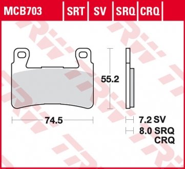 Комплект тормозных колодок, дисковый тормоз TRW MCB703