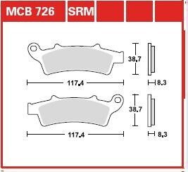 Тормозная колодка (диск) TRW MCB726SRM (фото 1)